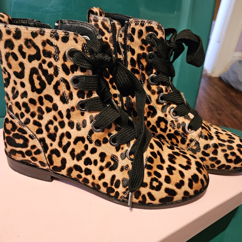 Kate Spade Leopard Patterned Boots with Black Accents